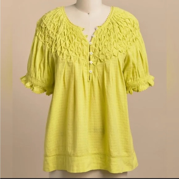 Sundance Tops - Sundance Sweatpea Smocked Puff Sleeve Tee Blouse Top NWT H